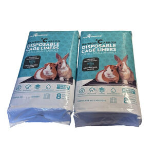 Paw Inspired Disposable Cage Liners for Small Animals 2- 8 count Bamboo Carbon
